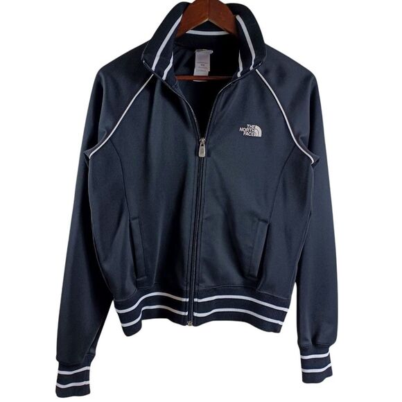 The North Face A5 Series Women M Black White Retro Track Jacket Zip Athletic Y2K - Picture 2 of 8